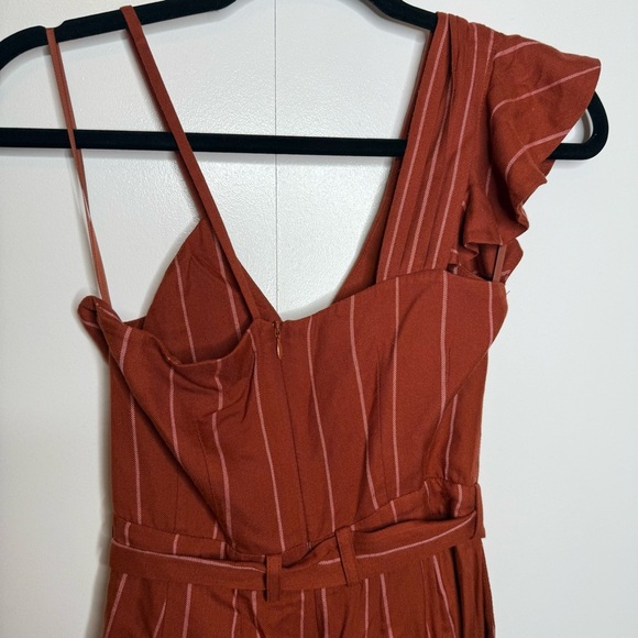 Three Floor Margaux Jumpsuit pinstriped copper Linen Size 0 RTR - Picture 9 of 15